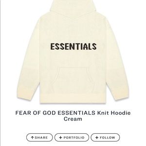 Fear of God Essentials Knit Hoodie Cream